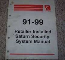 1992 Saturn S-Series Retailer Installed Security System Manual
