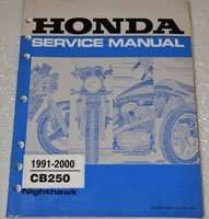 1992 Honda CB250 Nighthawk Motorcycle Service Manual