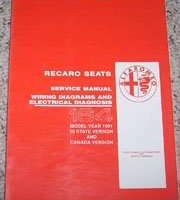 1991 Alfa Romeo 164 Recaro Seats Service Workshop Manual Plus Wiring Diagrams & Electrical Diagnosis