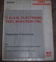 1991 Dodge Shadow 2.2L & 2.5L EFI Engines Powertrain Diagnostic Procedures
