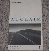 1991 Plymouth Acclaim Owner's Manual