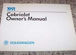 1991 Volkswagen Cabriolet Owner's Manual
