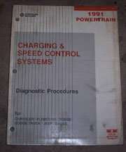 1991 Dodge Ram Truck Charging & Speed Control Systems Powertrain Diagnostic Procedures