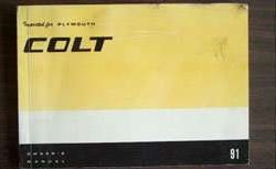 1991 Plymouth Colt Owner's Manual