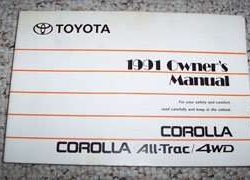 1991 Toyota Corolla & Corolla All-Trac/4WD Owner's Manual