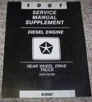 1991 Dodge Ram Truck 250-350 Diesel Engine Service Manual Supplement