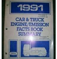 1991 Mercury Topaz Engine/Emission Facts Book Summary