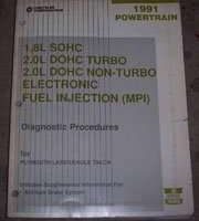 1991 Plymouth Laser 1.8L & 2.0L Engines Powertrain Diagnostic Procedures Manual