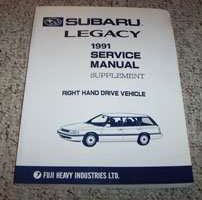 1991 Subaru Legacy Right Hand Drive Service Manual Supplement