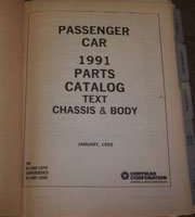 1991 Plymouth Acclaim Mopar Parts Catalog Binder