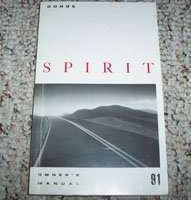 1991 Dodge Spirit Owner's Manual