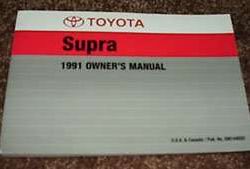 1991 Toyota Supra Owner's Manual