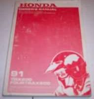 1991 Honda TRX200 Fourtrax 200 ATV Owner's Manual