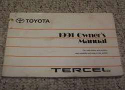 1991 Toyota Tercel Owner's Manual