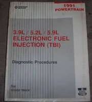 1991 Dodge Ramcharger 3.9L, 5.2L & 5.9L EFI Engines Powertrain Diagnostic Procedures