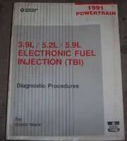 1991 Dodge Ram Wagon 3.9L, 5.2L & 5.9L EFI Engines Powertrain Diagnostic Procedures