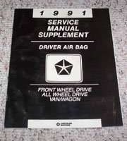 1991 Dodge Ram Van Driver Air Bag Serivce Manual Supplement