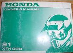 1991 Honda XR100R Motorcycle Owner's Manual