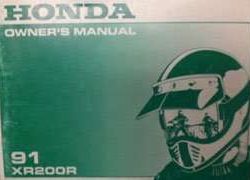 1991 Honda XR200R Motorcycle Owner's Manual