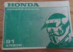 1991 Honda XR80R Motorcycle Owner's Manual