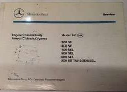 1992 Mercedes Benz 300SE & 300SD Turbodiesel 140 Chassis Parts Catalog
