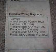 1993 Volkswagen Corrado Electrical Wiring Diagrams Manual