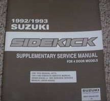 1993 Suzuki Sidekick 4Door Service Manual Supplement