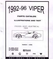 1992 Dodge Viper Mopar Parts Catalog Binder