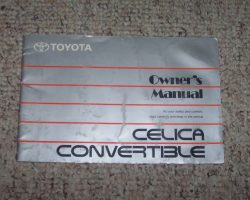 1992 Toyota Celica Convertible Owner's Manual Supplement