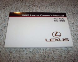1993 Lexus SC300, SC400 Owner's Manual