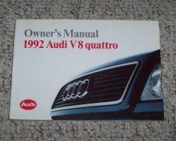 1992 Audi V8 Quattro Owner's Manual
