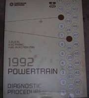 1992 Dodge Spirit 2.5L EFI Engines Powertrain Diagnostic Procedures