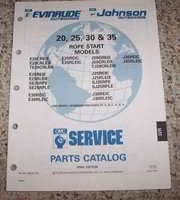 1992 Johnson Evinrude 20, 25, 30 & 35 HP Rope Start Models Parts Catalog
