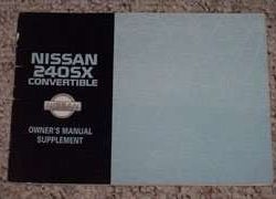 1992 Nissan 240SX Convertible Owner's Manual Supplement