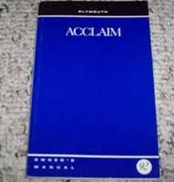 1992 Plymouth Acclaim Owner's Manual