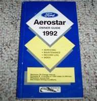1992 Ford Aerostar Owner's Manual