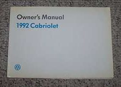 1992 Volkswagen Cabriolet Owner's Manual