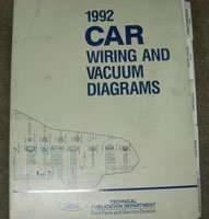 1992 Ford Thunderbird Large Format Wiring Diagrams Manual
