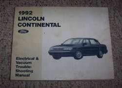 1992 Lincoln Continental Electrical Wiring & Vacuum Diagram Troubleshooting Manual