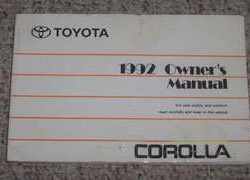 1992 Toyota Corolla Owner's Manual