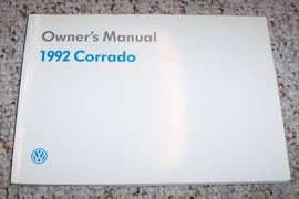 1992 Volkswagen Corrado Owner's Manual