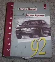 1992 Oldsmobile Cutlass Supreme Service Manual