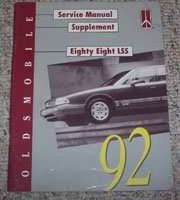 1992 Oldsmobile Eighty Eight LSS Service Manual Supplement