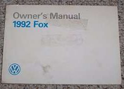 1992 Volkswagen Fox Owner's Manual