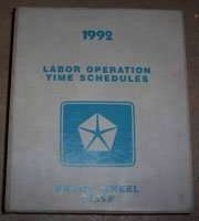 1992 Plymouth Laser Labor Time Guide Binder