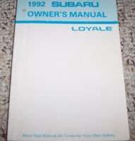 1992 Subaru Loyale Owner's Manual