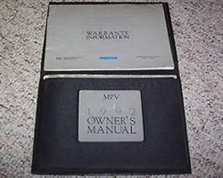 1992 Mazda MPV Owner's Manual Set