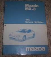 1992 Mazda MX-3 Service Highlights Manual