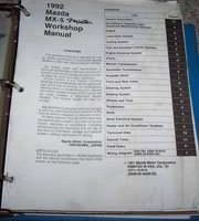 1992 Mazda MX-5 Miata Workshop Service Manual Binder