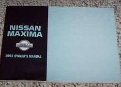 1992 Nissan Maxima Owner's Manual